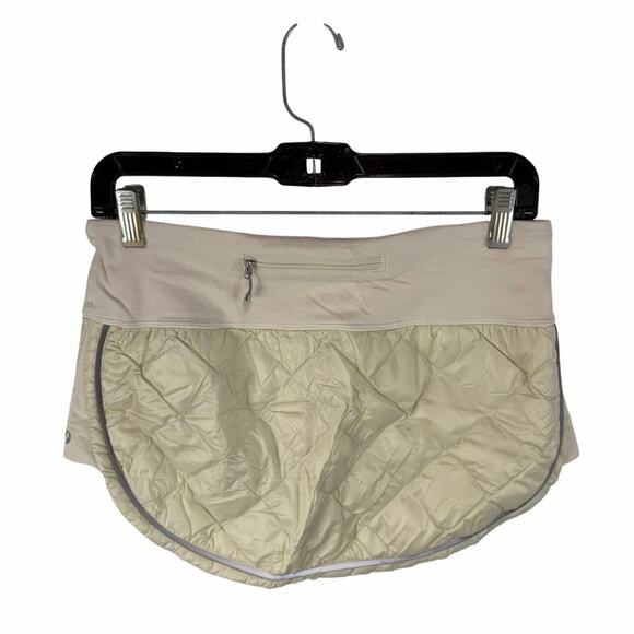 Lululemon Hot Cheeks Puffer Skirt Goose Down Size 6 Quilted Insulated Ivory - Picture 2 of 8
